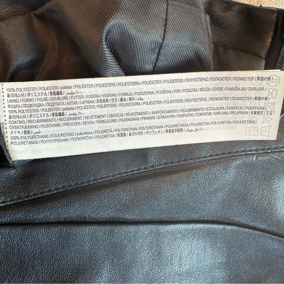 Mango Faux Leather Black Asymmetrical Partial Wrap Mini Skirt - Picture 6 of 6